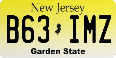 NJ license plate B63IMZ