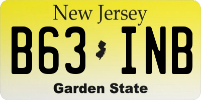NJ license plate B63INB