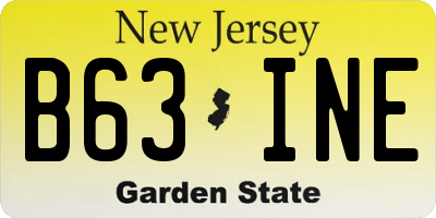 NJ license plate B63INE