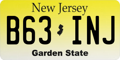 NJ license plate B63INJ