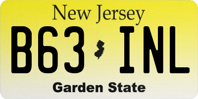 NJ license plate B63INL