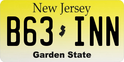 NJ license plate B63INN