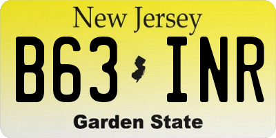 NJ license plate B63INR