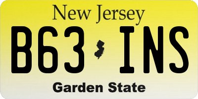 NJ license plate B63INS