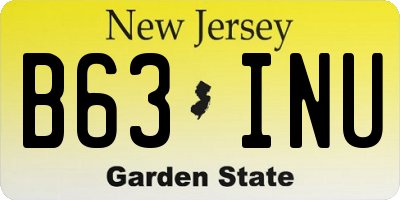 NJ license plate B63INU