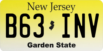 NJ license plate B63INV