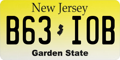NJ license plate B63IOB
