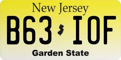 NJ license plate B63IOF