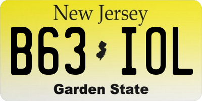 NJ license plate B63IOL