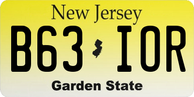 NJ license plate B63IOR