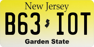 NJ license plate B63IOT
