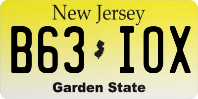 NJ license plate B63IOX