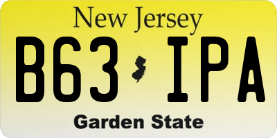 NJ license plate B63IPA