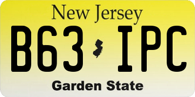 NJ license plate B63IPC