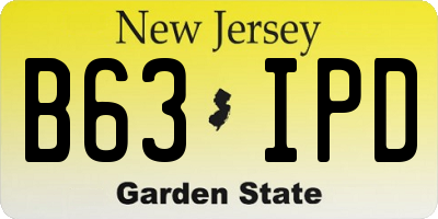 NJ license plate B63IPD