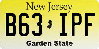 NJ license plate B63IPF