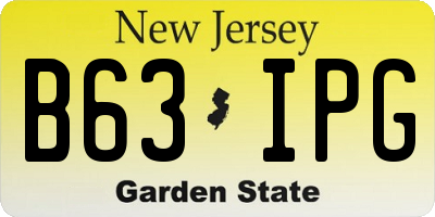 NJ license plate B63IPG