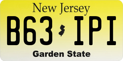 NJ license plate B63IPI