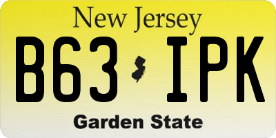 NJ license plate B63IPK