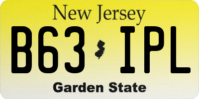 NJ license plate B63IPL