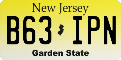 NJ license plate B63IPN