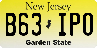 NJ license plate B63IPO