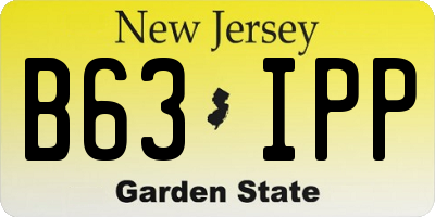 NJ license plate B63IPP