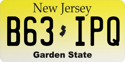 NJ license plate B63IPQ