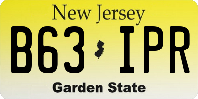 NJ license plate B63IPR