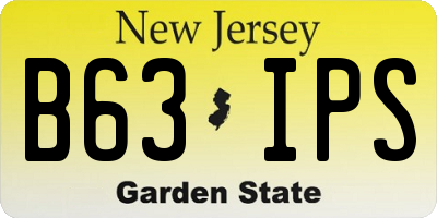 NJ license plate B63IPS