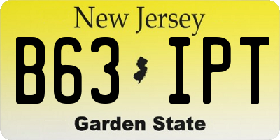 NJ license plate B63IPT