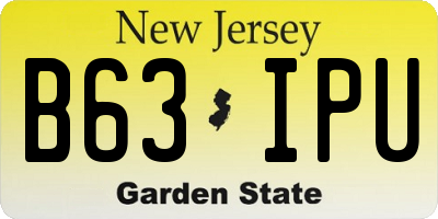 NJ license plate B63IPU