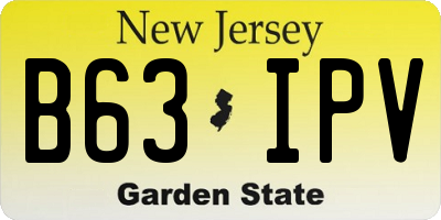 NJ license plate B63IPV