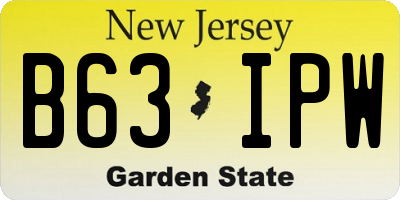 NJ license plate B63IPW