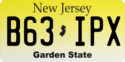 NJ license plate B63IPX