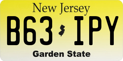 NJ license plate B63IPY