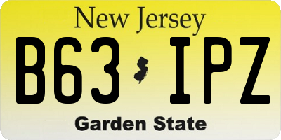 NJ license plate B63IPZ