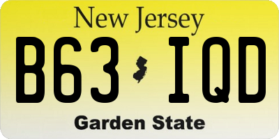 NJ license plate B63IQD