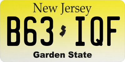 NJ license plate B63IQF