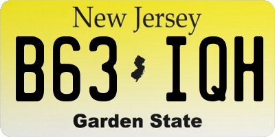 NJ license plate B63IQH