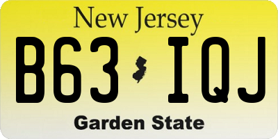 NJ license plate B63IQJ