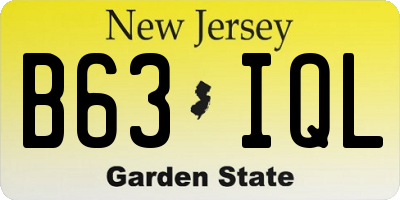 NJ license plate B63IQL