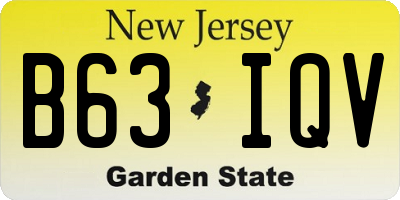 NJ license plate B63IQV