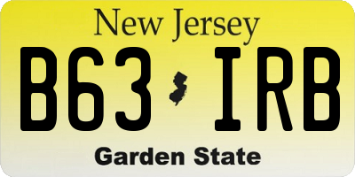 NJ license plate B63IRB