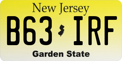 NJ license plate B63IRF