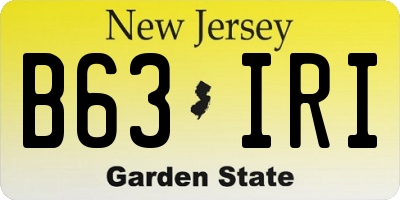 NJ license plate B63IRI