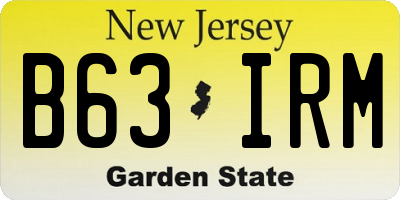 NJ license plate B63IRM