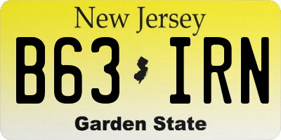 NJ license plate B63IRN