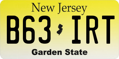 NJ license plate B63IRT