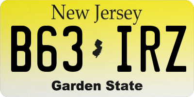 NJ license plate B63IRZ